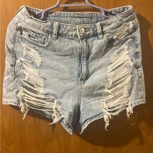 American Eagle Outfitters Distressed Light Blue Jean Shorts